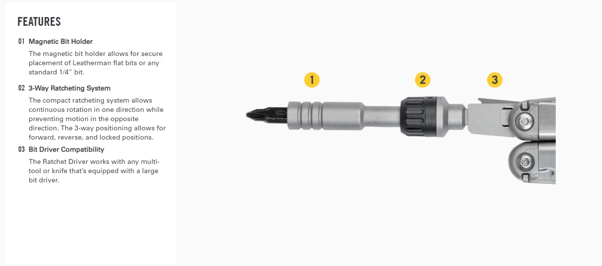 Leatherman Ratchet Driver 4 Leatherman Ratchet Driver – Image 4