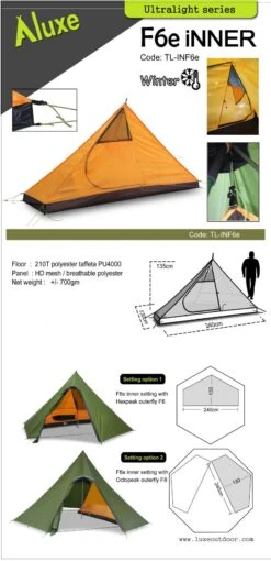 Luxe Outdoor F6e Inner 6 Luxe Outdoor F6e Inner -Randonnée Camping Magasin luxe outdoor inner f6e