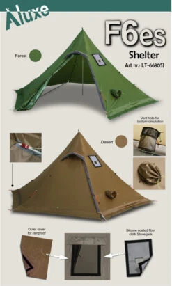 Luxe Outdoor Winter Shelter F6es -Randonnée Camping Magasin tipi luxe outdoor shelter f6e 04