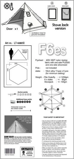 Luxe Outdoor Winter Shelter F6es -Randonnée Camping Magasin tipi luxe outdoor shelter f6e 05